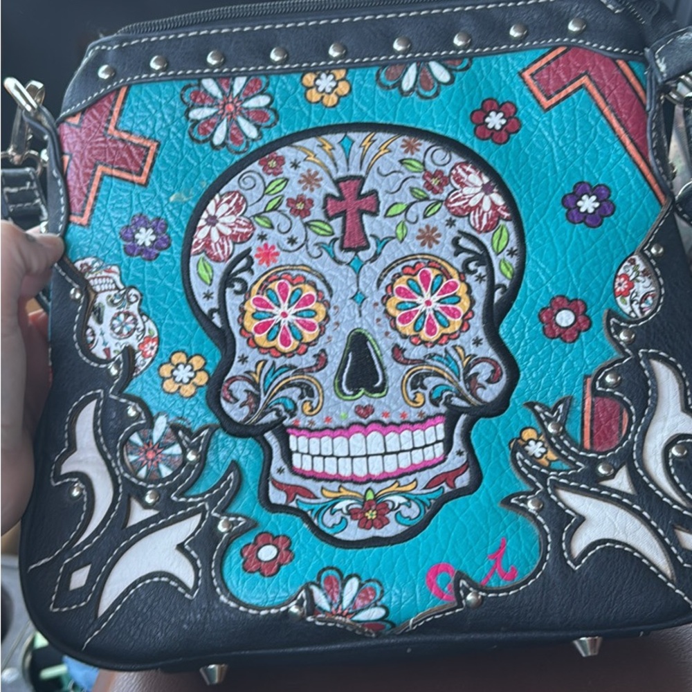Colorful Skull Design Women's Bag